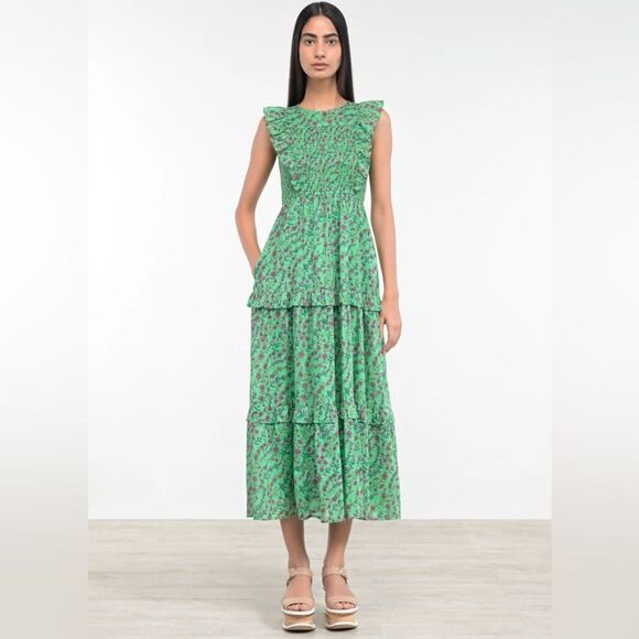 Banjanan Dresses & Skirts - Banjanan Iris Tiered Ruffled Dress, Organic Cotton, NWT, Size L